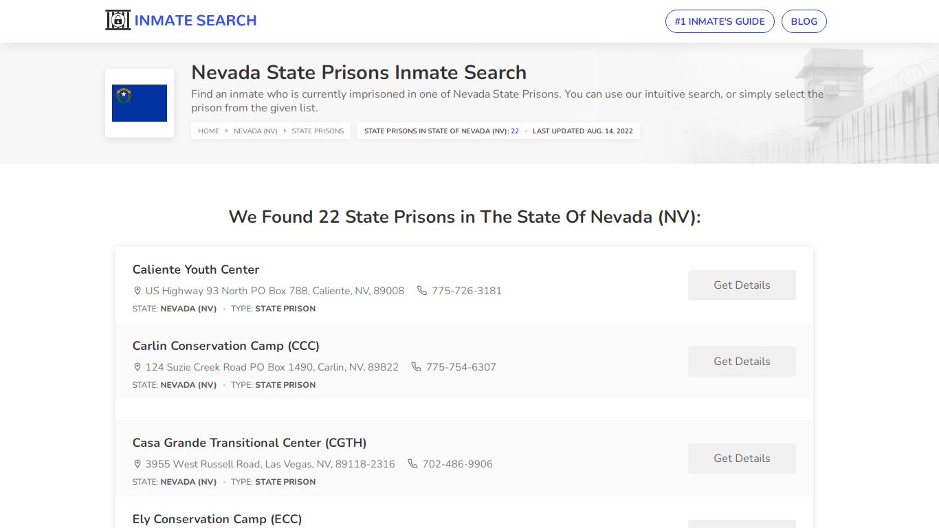 Nevada State Prisons Inmate Search
